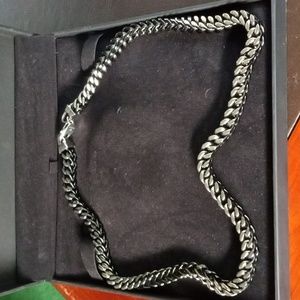 Kay Jewelers men's stainless and black enamel 24-in neck chain